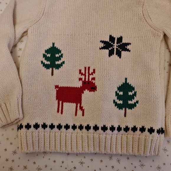 2/40 Hanna Andersson holiday Dear Deer Sweater Jacket In Cotton & Merino - Picture 6 of 16